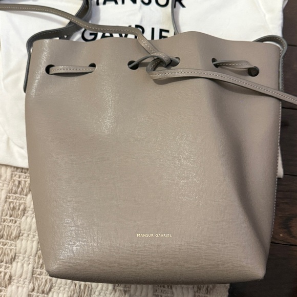 Mansur Gavriel Mini Taupe Bucket Bag w/ Dustbag - Picture 5 of 7